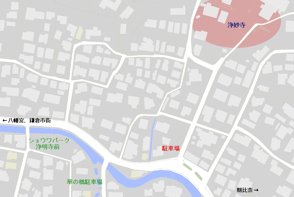 浄妙寺の駐車場位置図